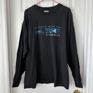 Vintage Creed Weathered World Tour Long Sleeve Black Top